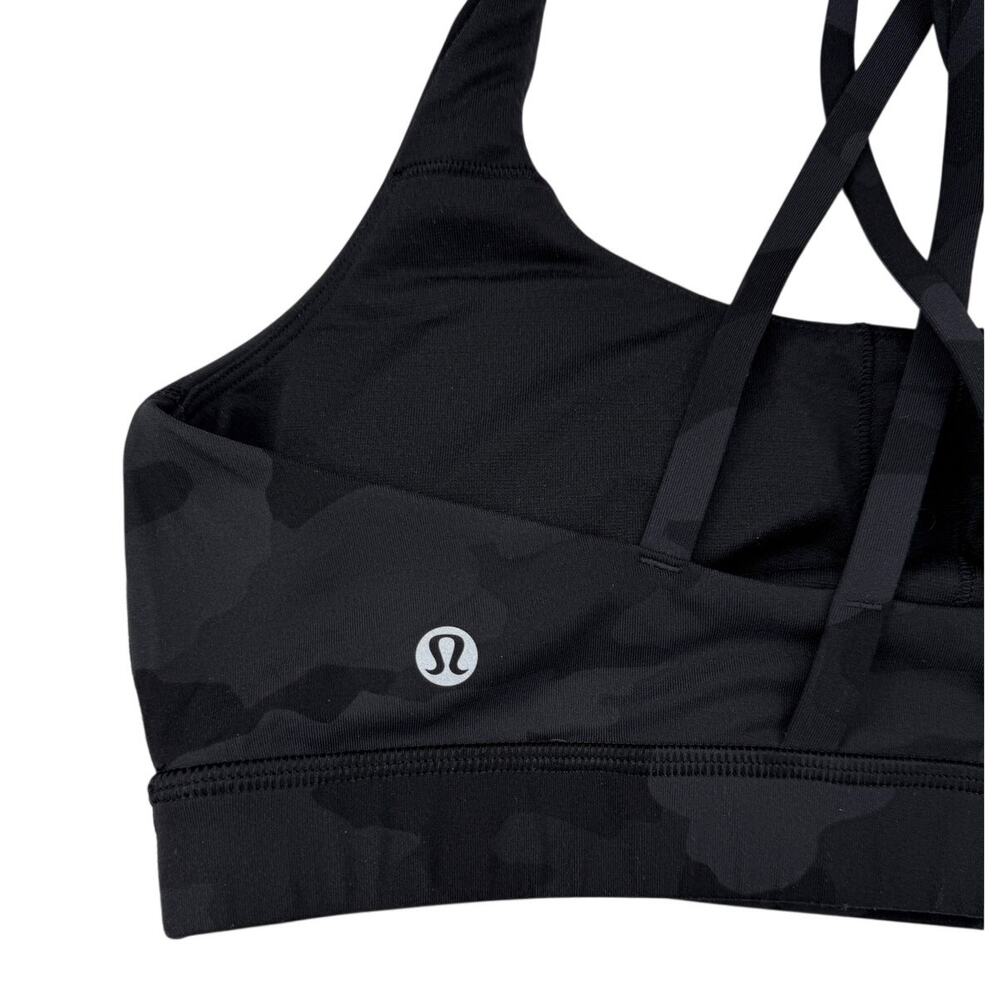 LULULEMON Energy Bra B–D Cup Size 8 Heritage 365 Camo Deep Coal Multi - Picture 4 of 5